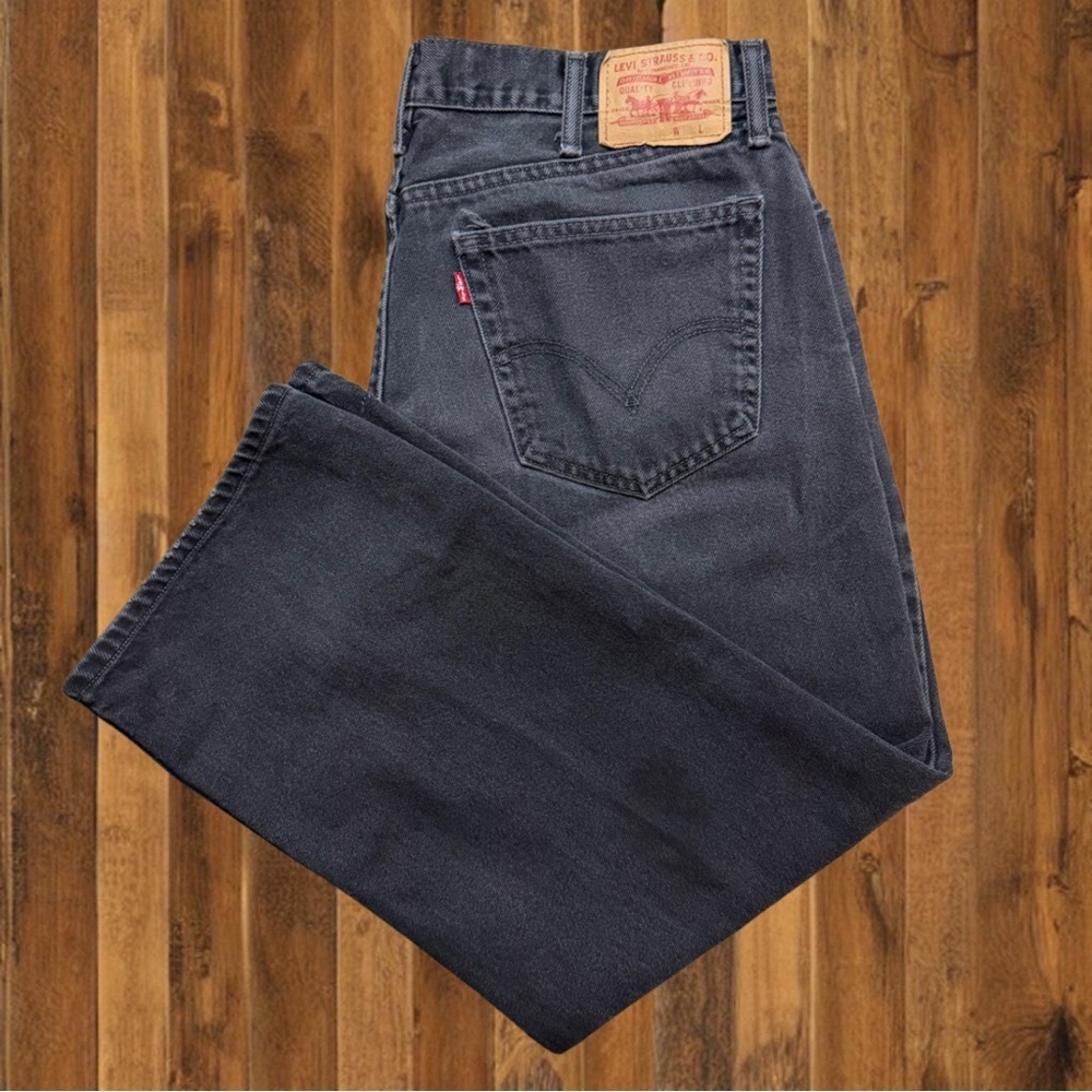 Levi’s 505 Black Straight Leg Jeans Men’s 38x34 – Classic Fit- Faded Black - Picture 2 of 10
